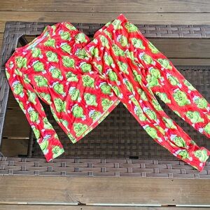 Posh Peanut Kids Grinch Pajamas - Red and Green Size 5/6T